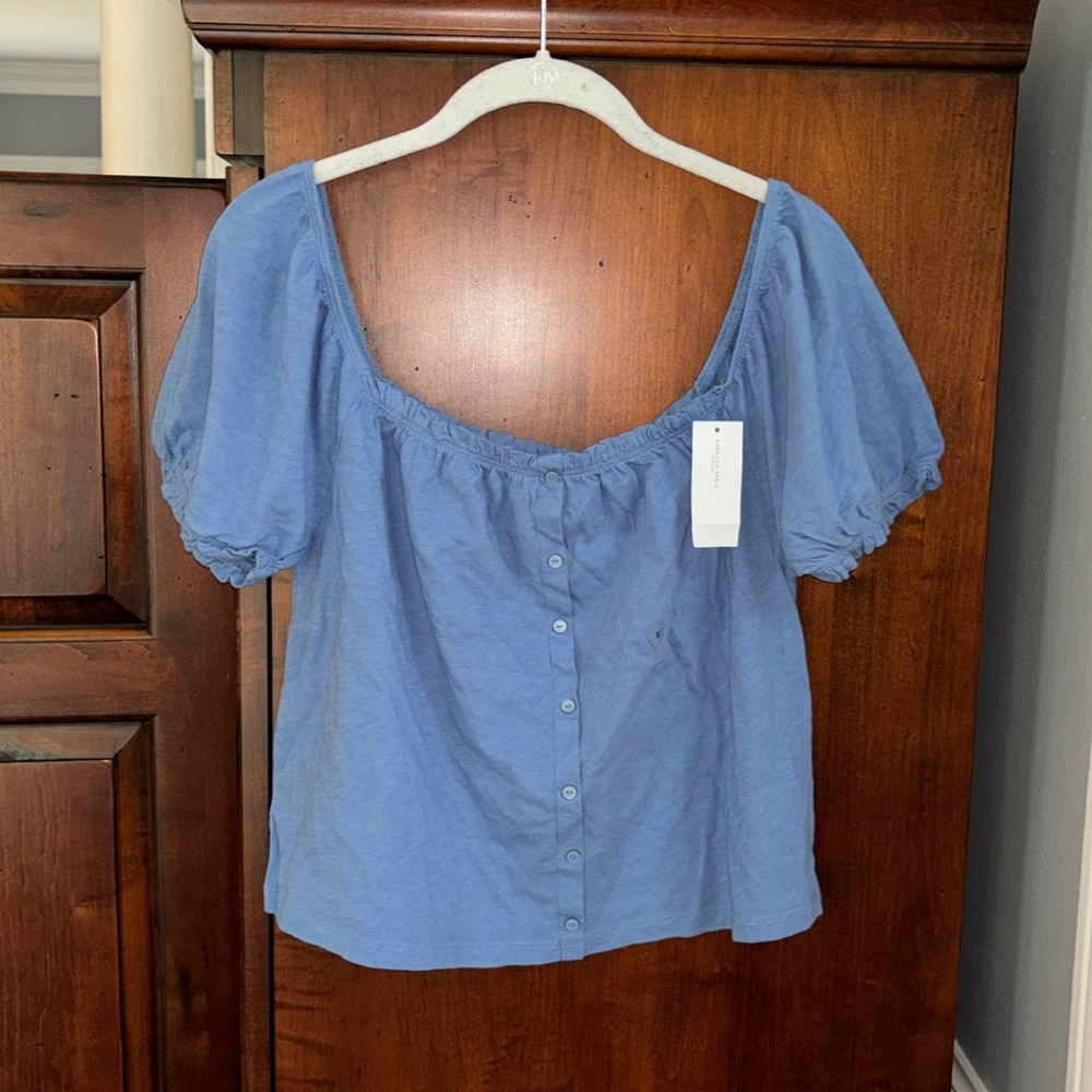 American Eagle Faux Button Crop Top